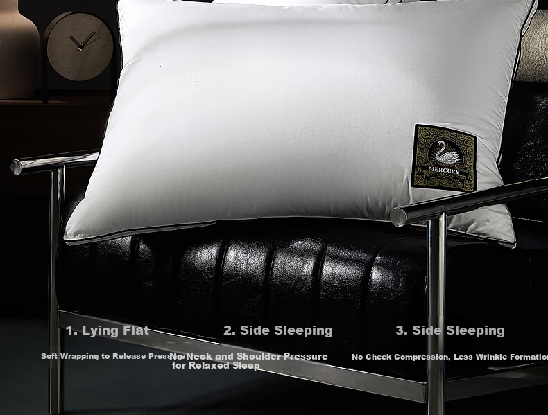 Mercury Home Textiles Pillow 95% White Goose Down Pillow Five-Star Hotel Down Pillow 120-Thread Count Class A Neck Support Cervical Pillow Single 7