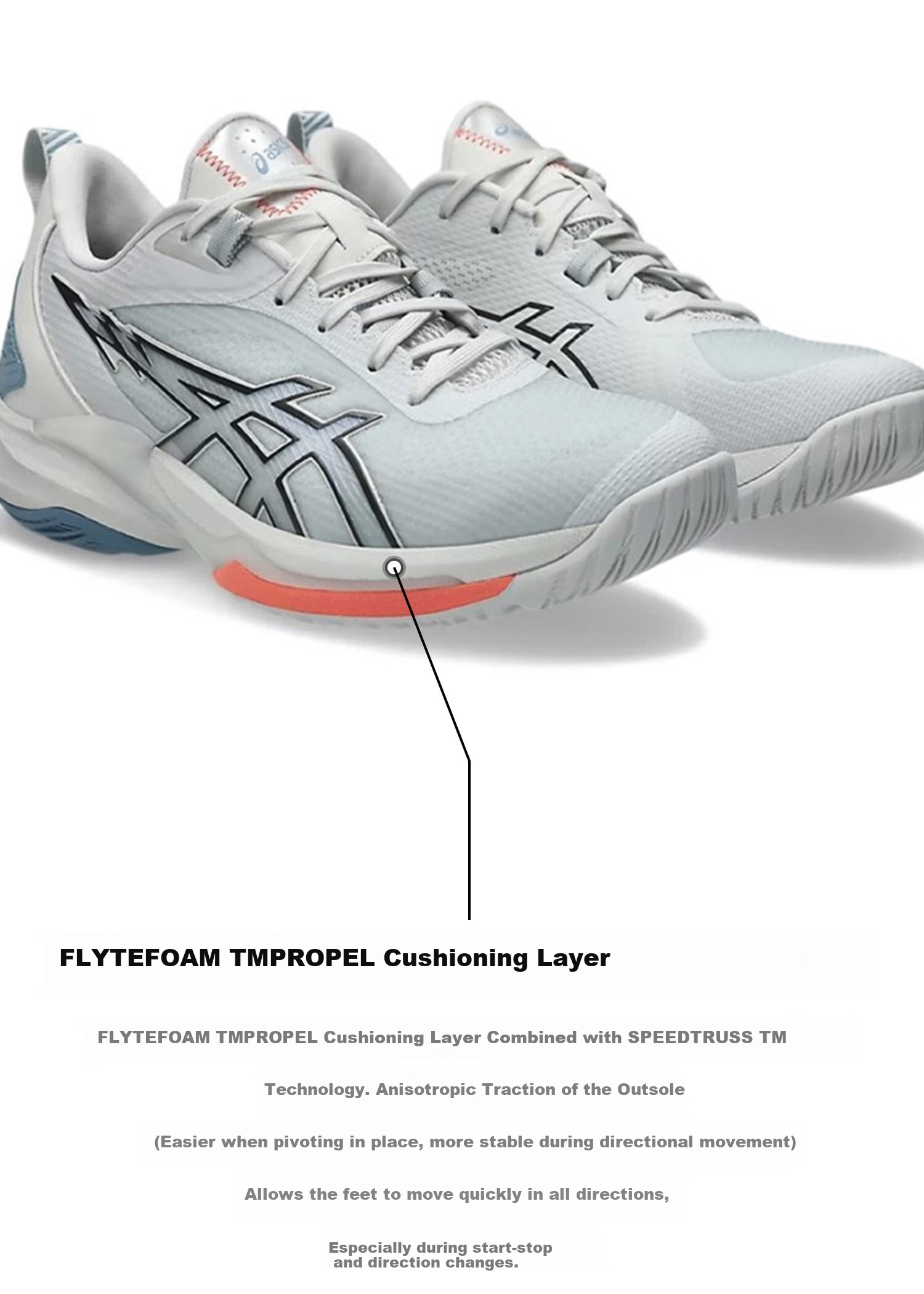 ASICS Men's Basketball Shoes SWIFTACE Durable Non-Slip Cushioning 26AW 1063A114-700 Size 42 4