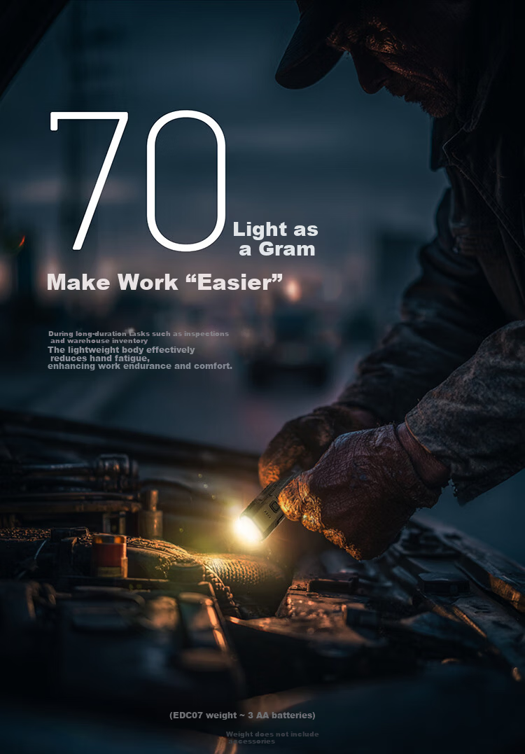 NITECORE EDC07 Slim Portable Outdoor Flashlight Three-Color Temperature Work Light 2