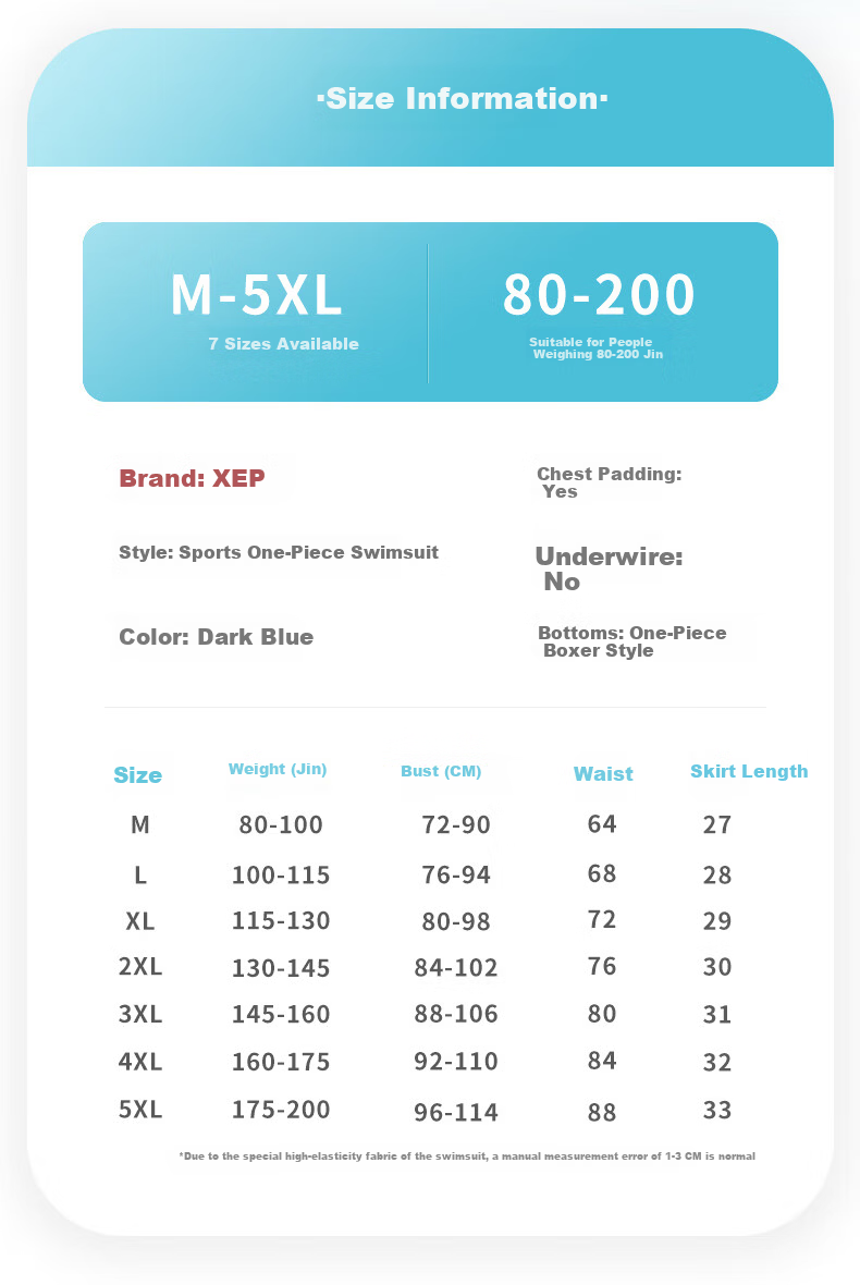 Xtep Women's Sunscreen Swimsuit Plus Size One-Piece Skirted Swimwear for Beach Vacation and Hot Spring 16