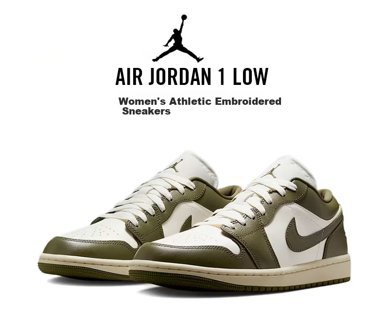 Nike NIKE Unisex Casual Shoes Jordan AJ1 JORDAN 1 Sneakers DC0774-122 Green White Size 36 1