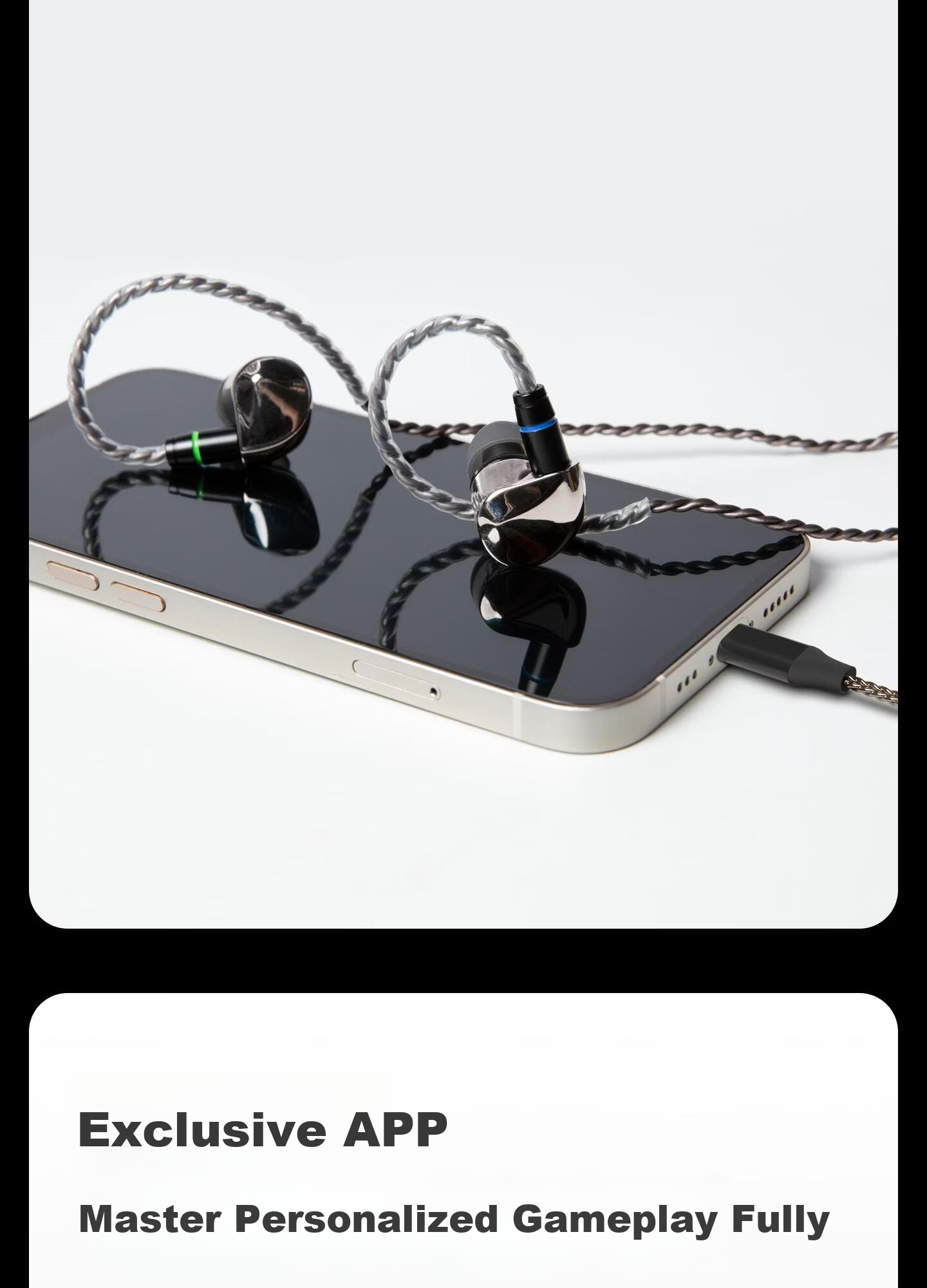 HP Prelude In-Ear HIFI Wired Music Earphones Professional Sound Positioning FPS Gaming Earbuds Detachable Cable Type-C Black 9