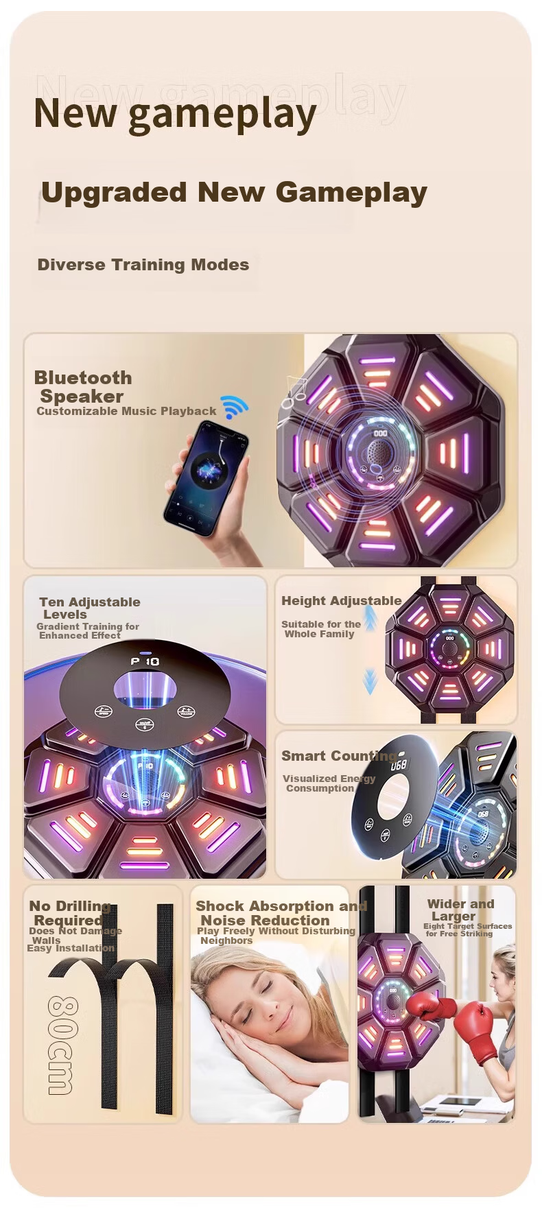 Mi Xiaoshu Smart Music Boxing Machine Wall Target Children's Educational Toy for Boys Students Ages 7-12 Boys Children's Day Birthday Gift 2