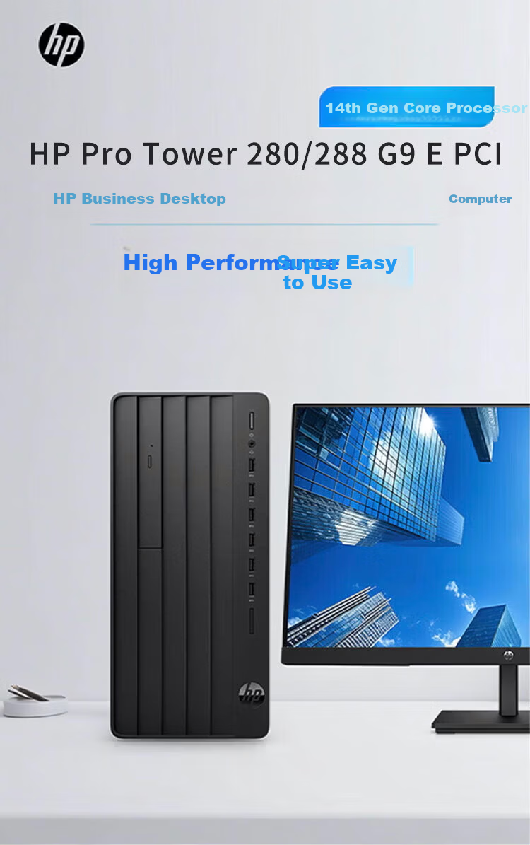 HP Pro Tower 280/288 G9 E High-Performance Desktop Computer (14th Gen i7-14700, 8GB RAM, 1TB SSD) Standard Model Commercial Office Battle 99 Edition 1