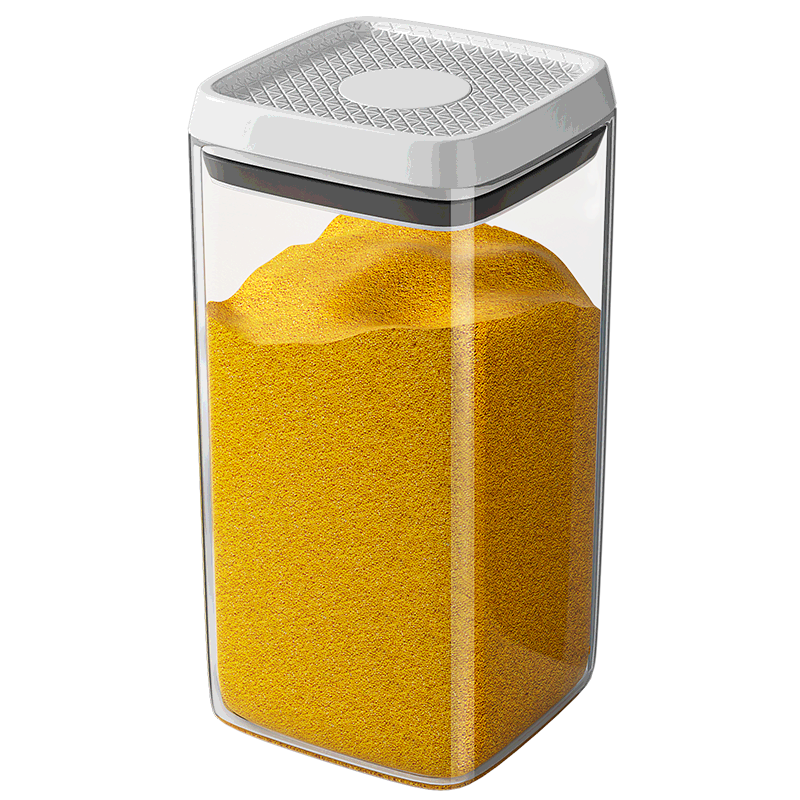 Jiabangshou Push-Down Airtight Container, Food-Grade Storage Box for Grains And Seeds, Flour, Snacks, Pet Food, Moisture-Proof Storage Jar, 2.3L