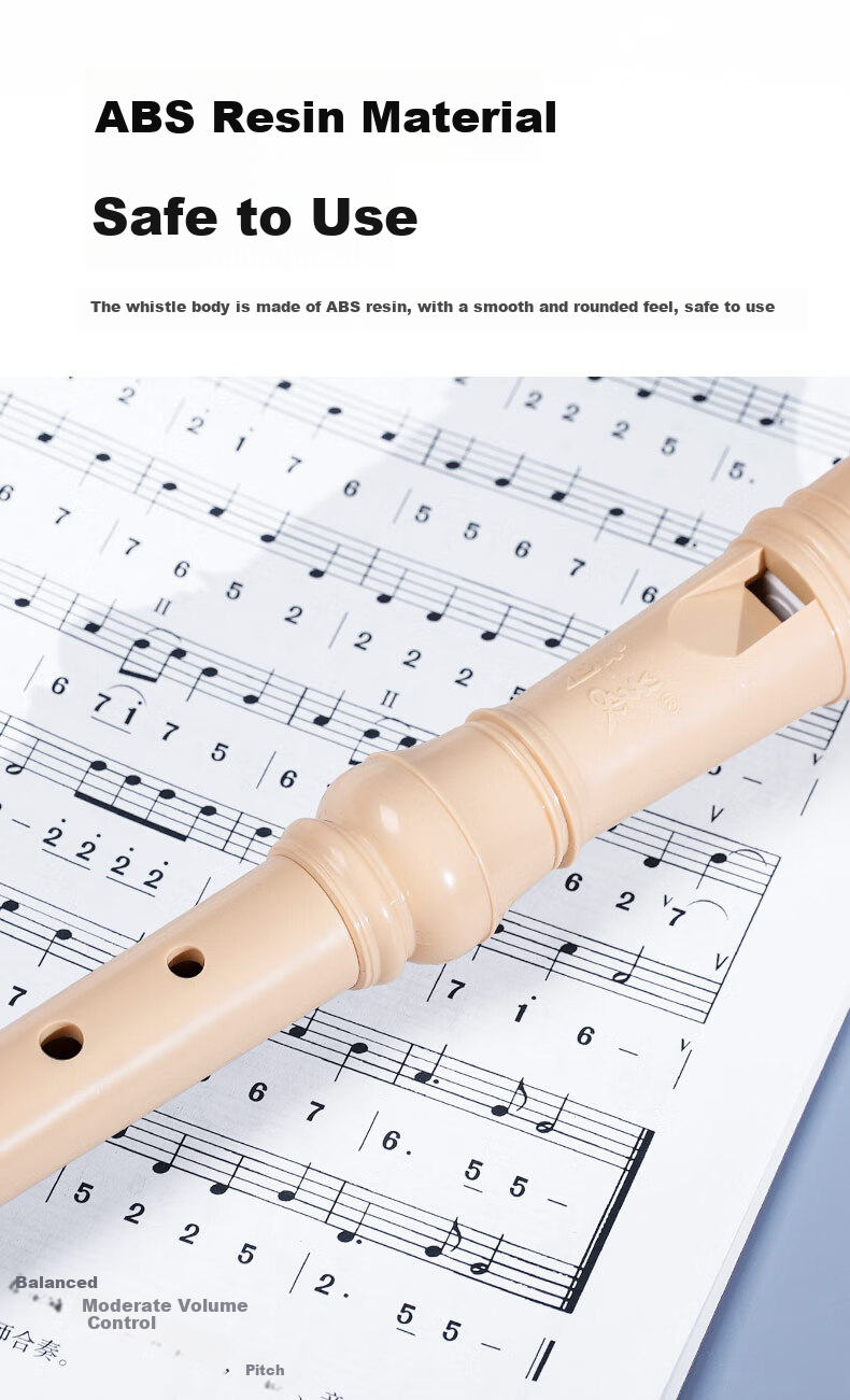 Chimei Little Scholar 8-Hole Classroom Instrument Teacher-Recommended High-Pitched 8-Hole German C Key Recorder 5