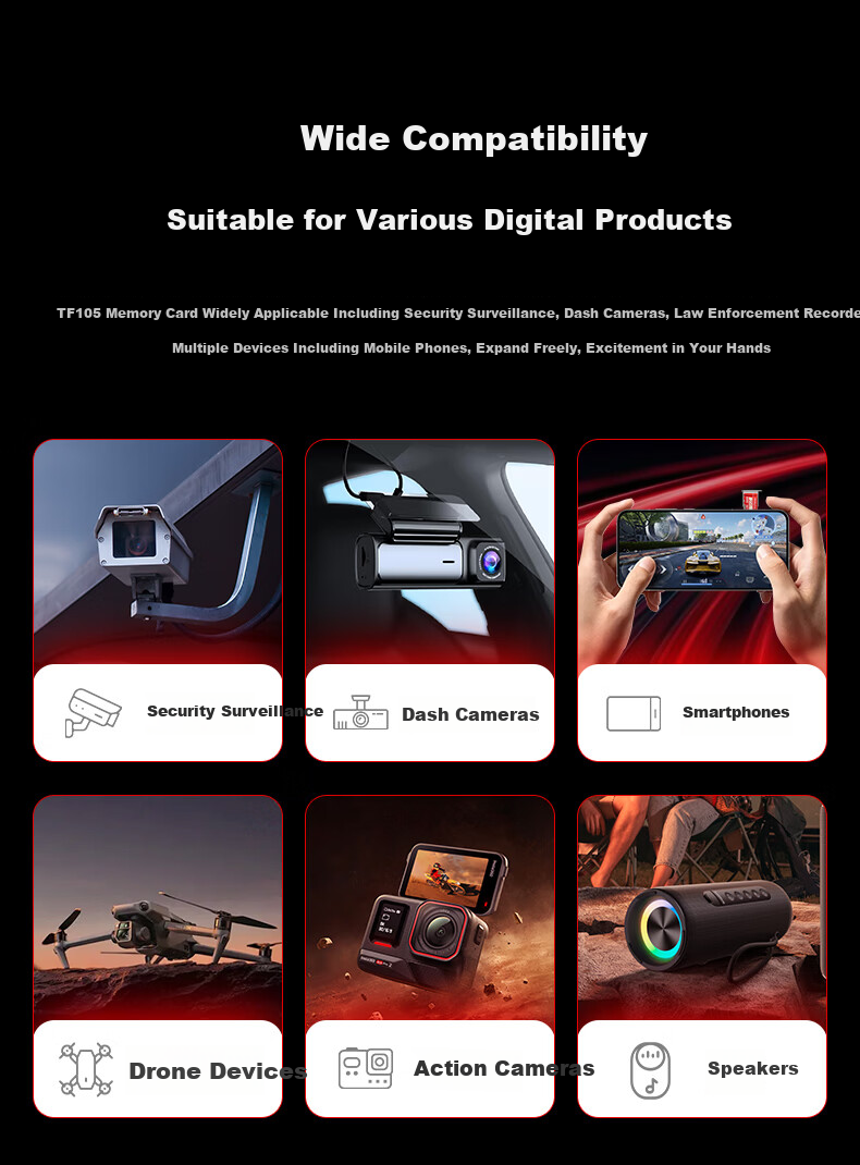 ThinkPlus Lenovo 32GB TF (MicroSD) Card A1 U1 V10 100MB/s for Dash Cam Sports Camera Drone Surveillance Memory Card TF101 6