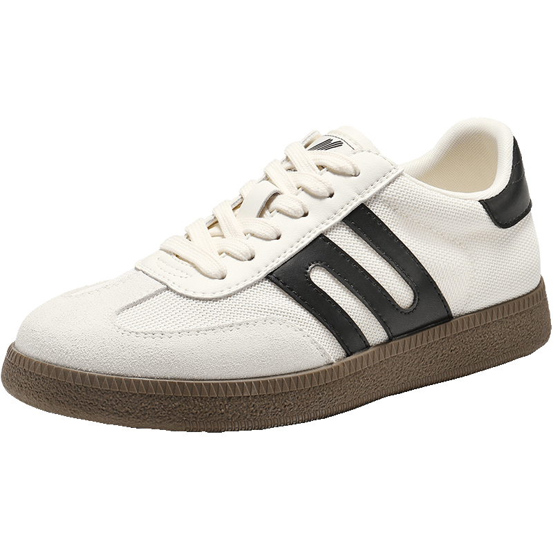 Belle Retro Colorblock German Training Shoes Women Summer New Comfortable Sports Casual Shoes B2614AM5 White/Black Mesh 36