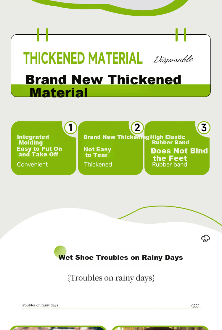 Qihaiqiu 30-Pack Brown Disposable Waterproof Thickened Anti-Wear Extended Rain Shoe Covers Adult High Tube Travel Supplies 1