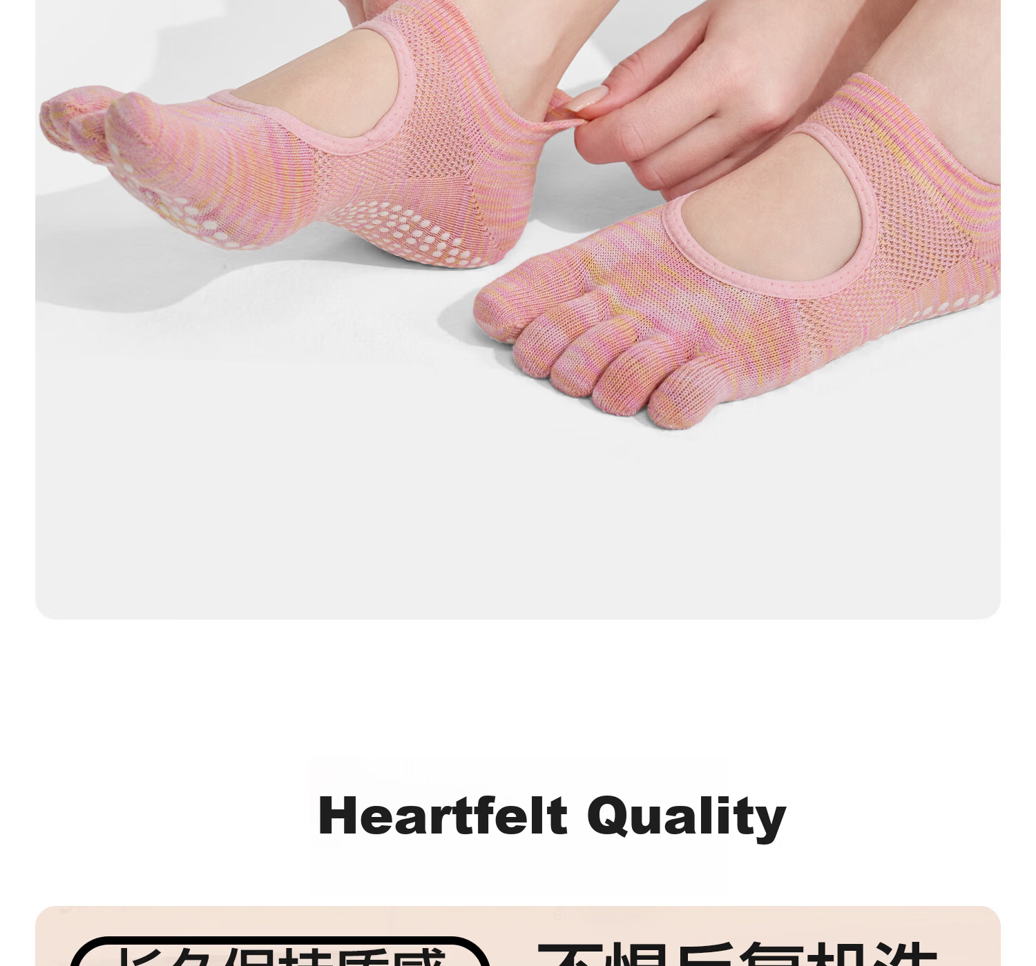 Yottoy Gradient Dyed Non-Slip Yoga Socks for Women Pilates Five-Toe Shoes Summer Indoor Sports Fitness Toe Separator Short - Purple 18