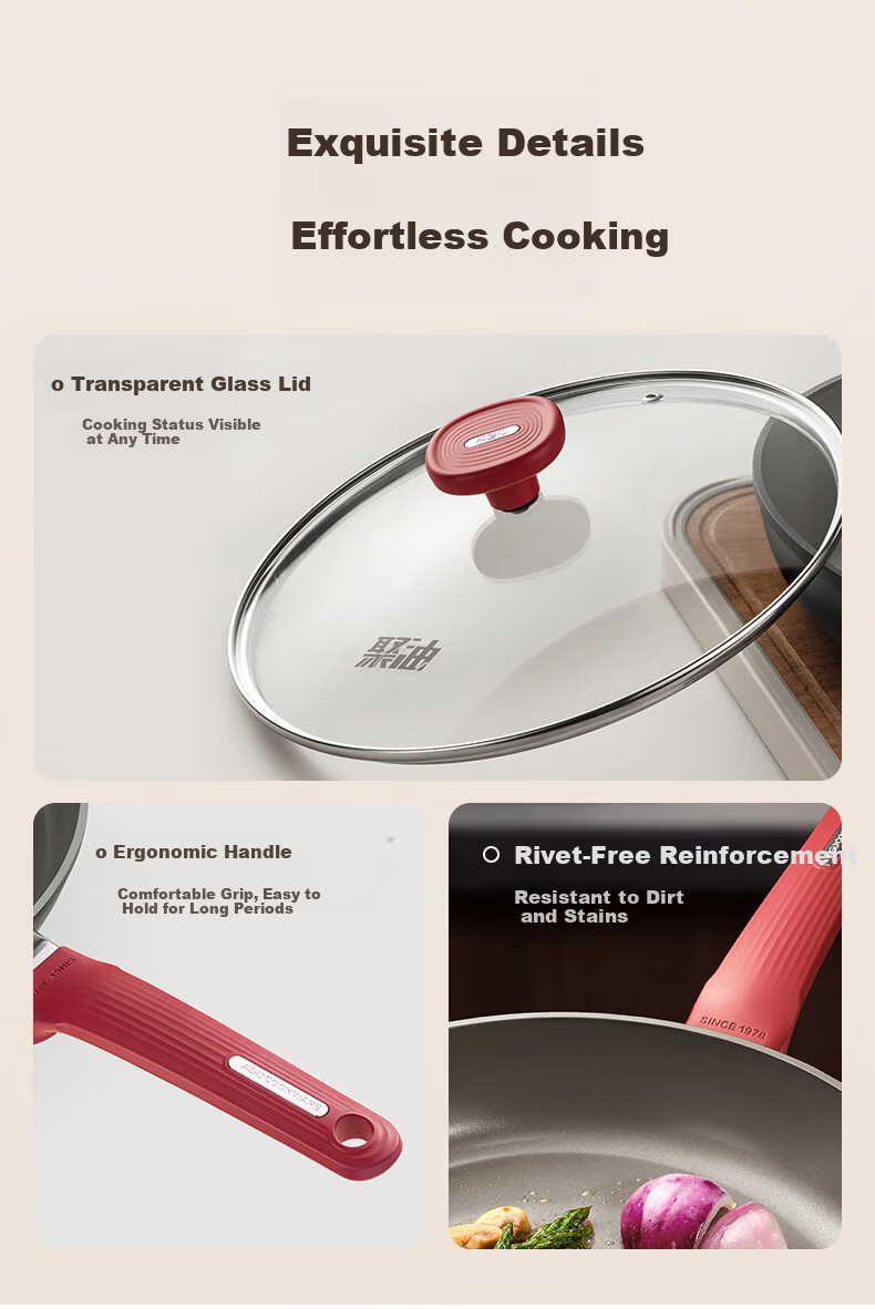 ASD Flat Frying Pan Non-stick Titanium Ceramic Coating 26cm Steak Egg Cooking Pan Compatible with Induction Cooker J1WJ 16