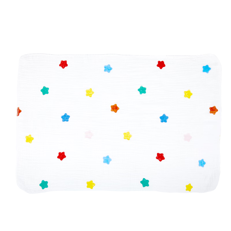 Cotton Moisture Baby Gauze Pure Cotton Newborn Muslin Diapers Printed Washable 6-Pack Breathable 65*45cm