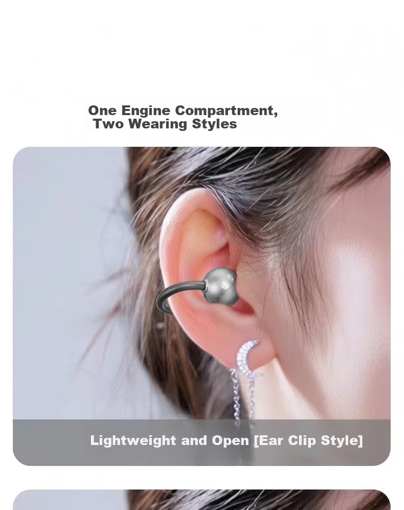 Zhiguozhe Four-Ear Bluetooth Earphones 2026 Latest Clip-On Short Stem Semi-In-Ear Wireless Long Battery Life Sports Running Cycling Comfortable Wear 1