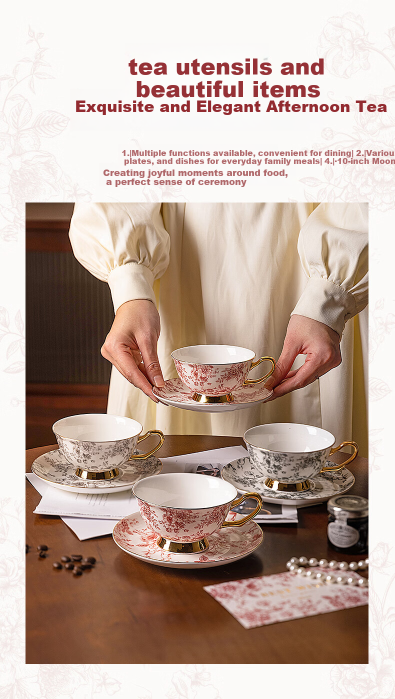 Modern Housewife Rose Holiday Coffee Cup Set Gift for Housewarming Wedding Engagement Newlywed 11