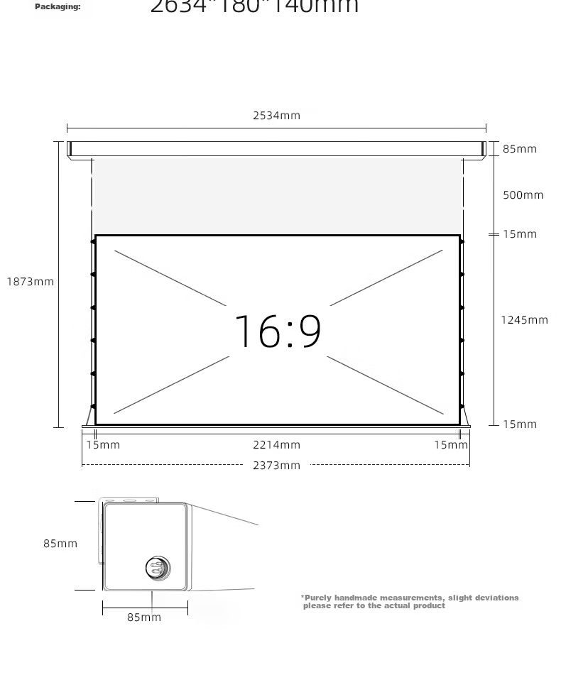 JINGMI 100-Inch Smart Photon Projection Screen - Floating Electric Pull-Line Screen, Ultra-White Brightness Enhancement FG1X, Automatic Lift, Home Office Laser Projector Screen 10