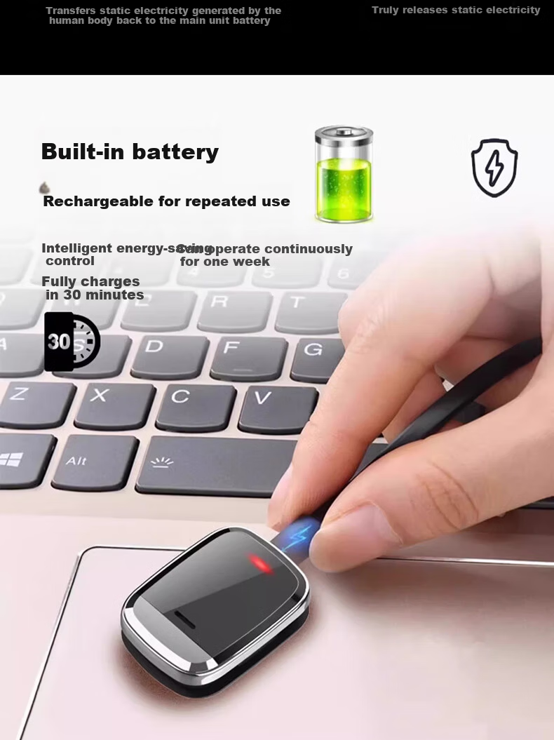 Leyoubaiyi Anti-Static Wristband Wireless Unisex Static Eliminator Human Body Static Remover Winter Anti-Static Black 2
