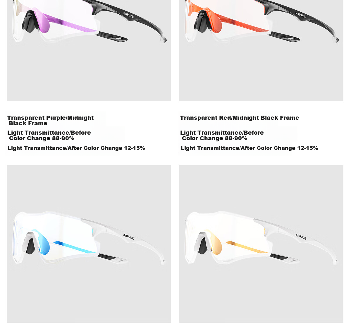 KAPVOE Leopard Color-Changing Running Glasses, Marathon-Specific Outdoor Sports Sunglasses, Anti-Glare And Windproof, Unisex for Men And Wome 19