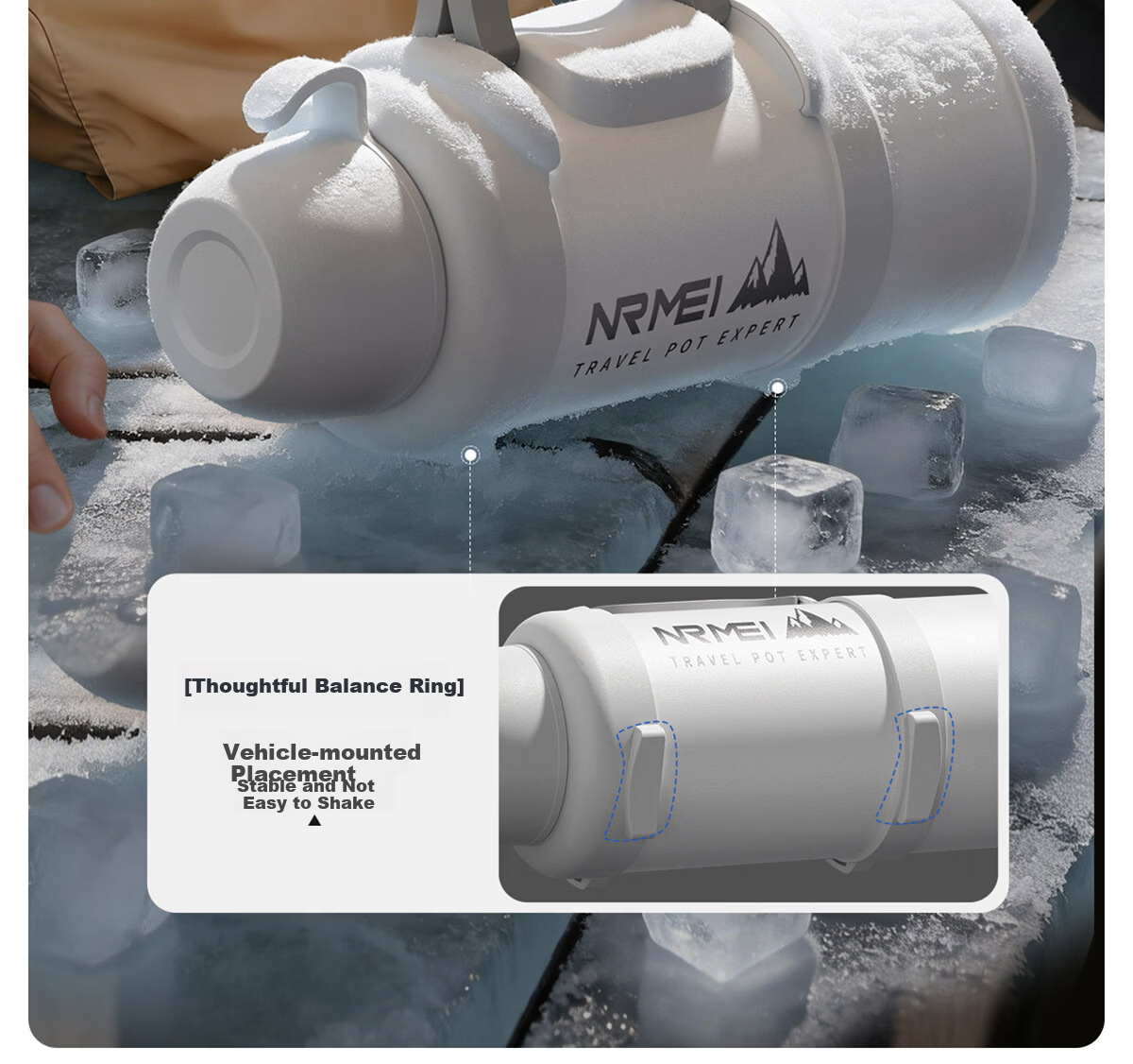 NRMEi Insulated Thermos Large Capacity 316 Stainless Steel Portable Car Outdoor Travel 72-Hour Long-Lasting Vacuum Flask 23