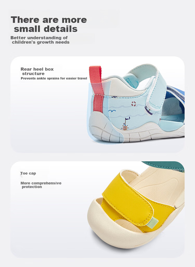 Balabala Kids Steady Shoes Boys Girls Sandals 2026 Summer New Breathable Closed-Toe Walking Shoes Colorblock Non-Slip 11