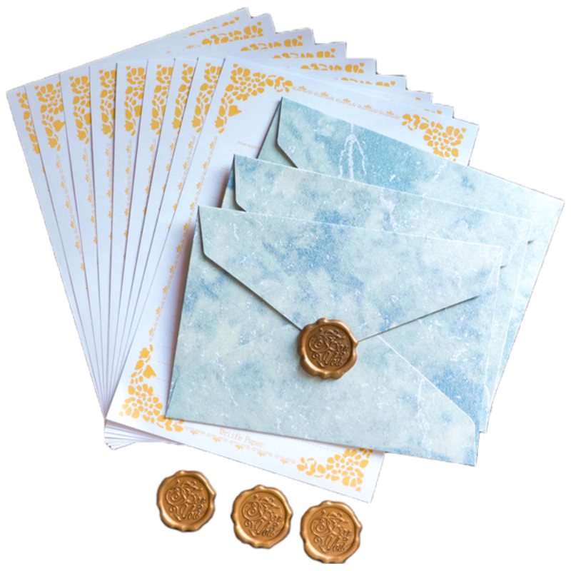 Jufu Letter Paper and Envelope Love Letter Set Wax Seal Stationery Exquisite Birthday Gift Envelope Greeting Card Handwritten Romantic Confession Book Premium Creative Valentine's Day Graduation Child