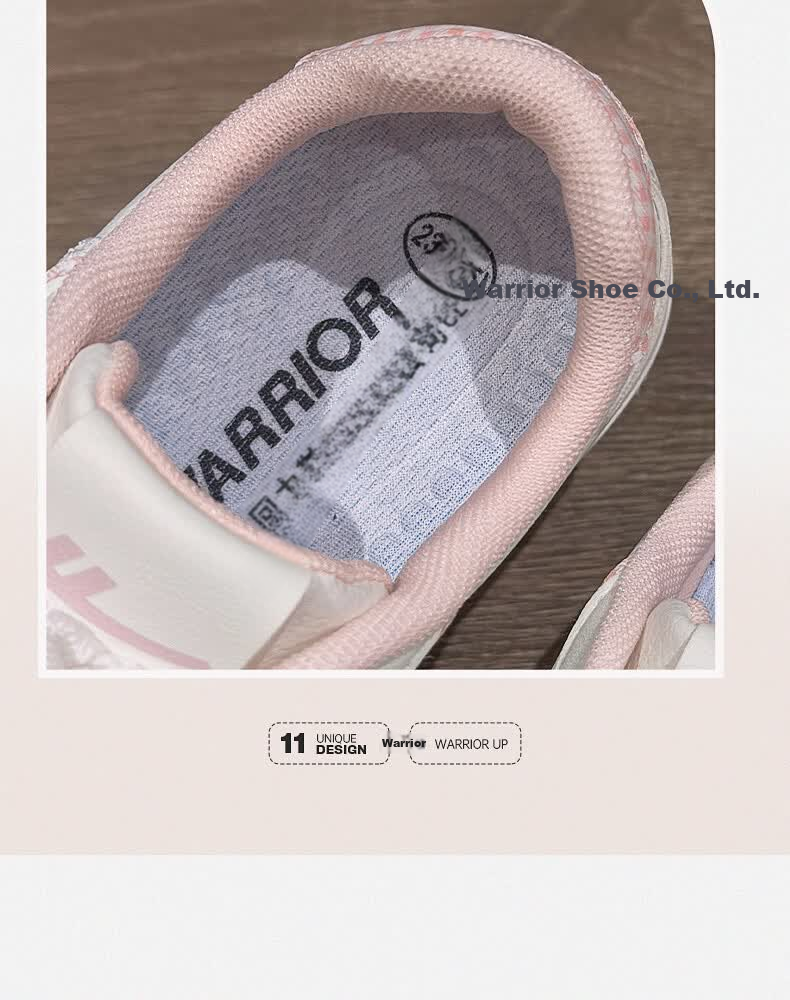 Warrior Official Women's Sneakers 2026 Summer New Breathable Versatile White Pink Shoes Women Size 39 8
