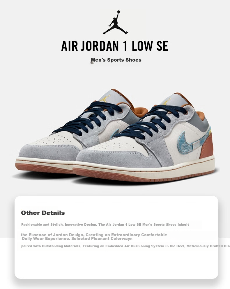 Nike NIKE Basketball Shoes Men's AJ1 Jordan 1 Sports Shoes FZ5042-041 Gray White Size 42.5 1