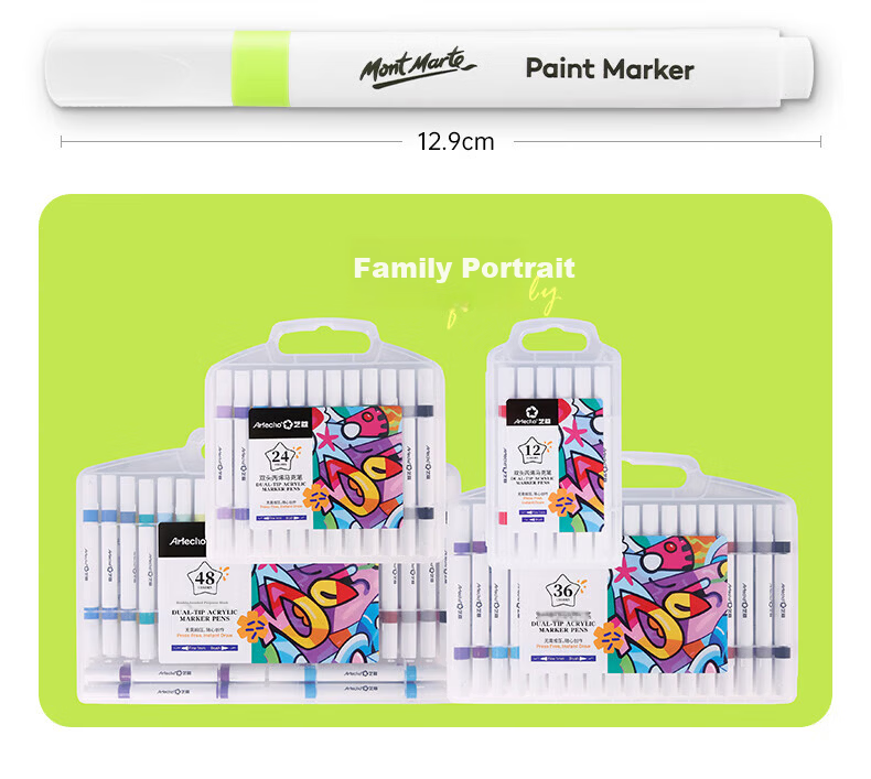 ARTECHO Direct Liquid Acrylic Marker Soft Tip Color Pen Set for Kids, Washable Black 3-Pack CS-ATOD29*3 Art Supplies for Elementary and Kindergarten 15