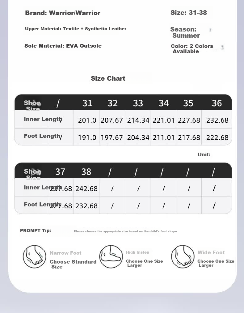 Warrior Kids Summer Single Mesh Sports Shoes Boys Breathable Mesh Running Shoes WZ-C692T Light Blue Size 31 2