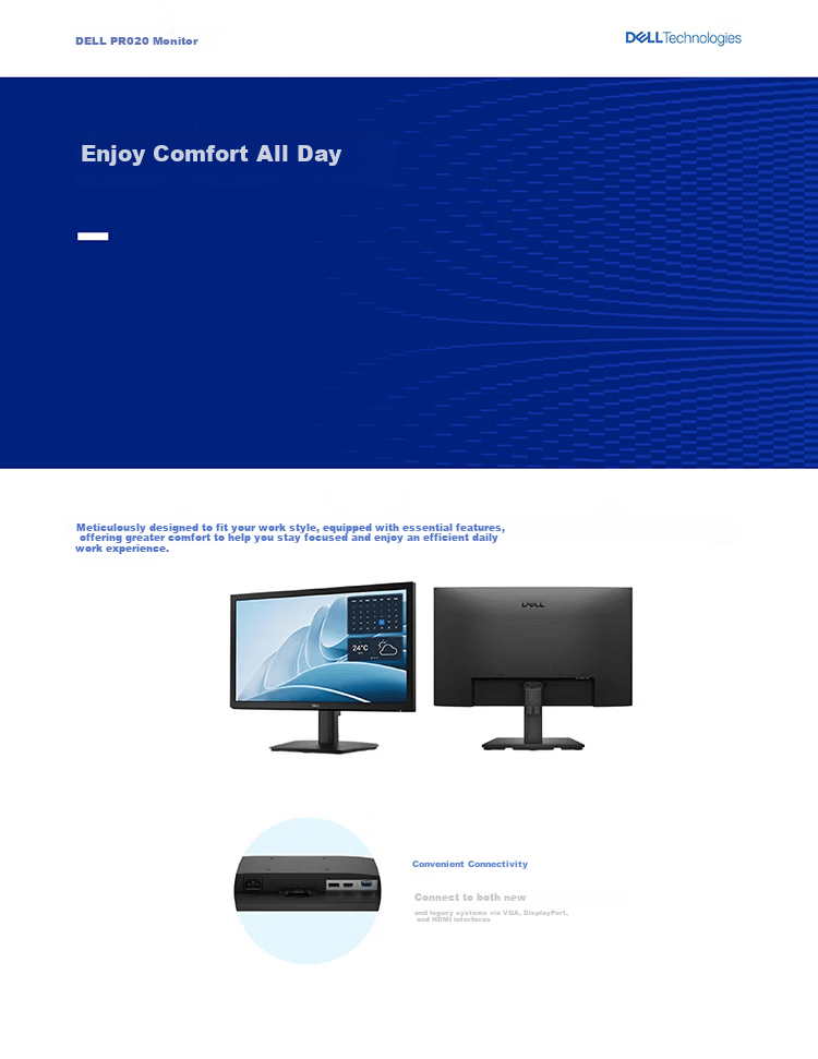 Dell 27-inch IPS Monitor 100Hz Low Blue Light Business Office Display Wall-Mountable VGA+HDMI+DP E2725HM 2