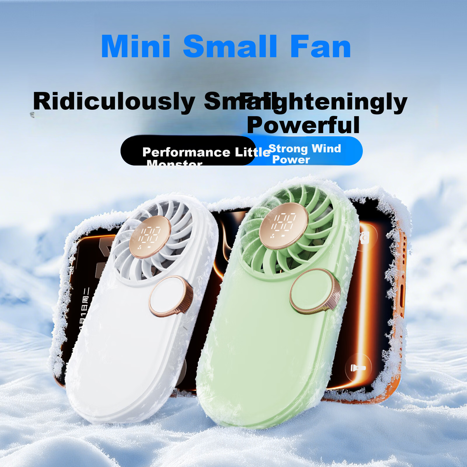 Kalai'ao Handheld Mini Portable Ultra-thin Rechargeable Brushless Motor Fan for Office, Student Dormitory, Desktop, Outdoor Pocket Fan