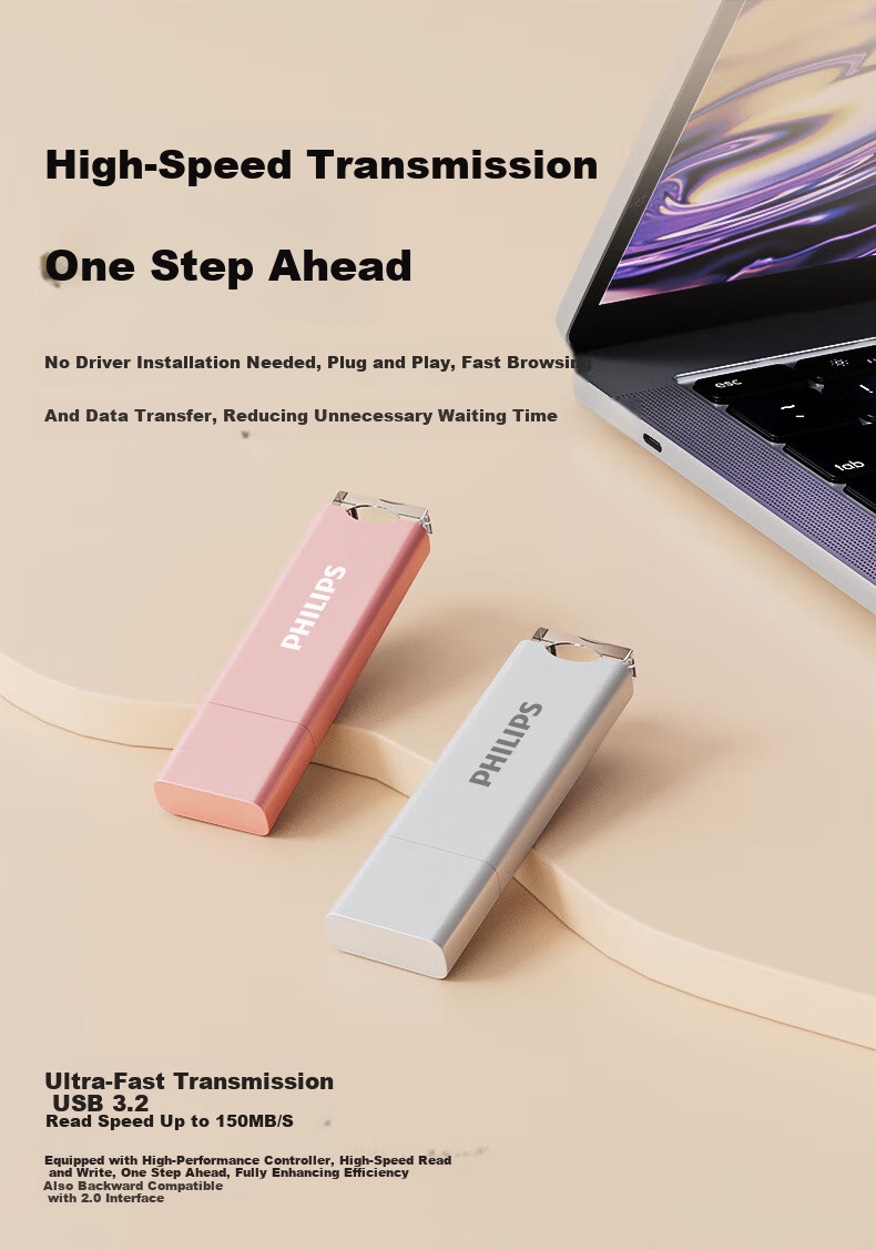 PHILIPS 16GB USB 2.0 Flash Drive 13UA Light Green Cute Creative Mini Ice Cream USB Drive for Computer Business Office Students 2