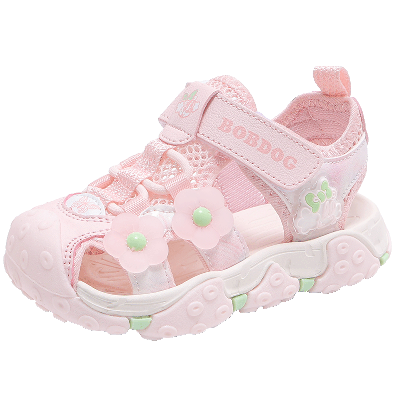 BOBDOG Girls Summer Closed-Toe Soft Sole Breathable Beach Sandals 105542031 Light Pink Size 30
