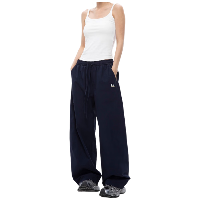 ICH MODE Women's American Style Straight White Pants Thin Loose Popular Cargo Sports Casual Pants White XL
