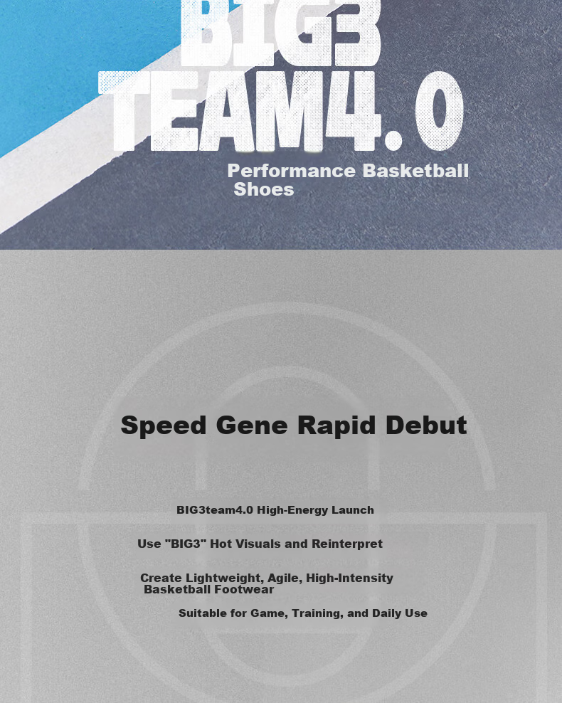 361° BIG3 Team 4 Basketball Shoes Youth Professional Indoor Outdoor Training Casual Sports Shoes Men 672621104-5 2