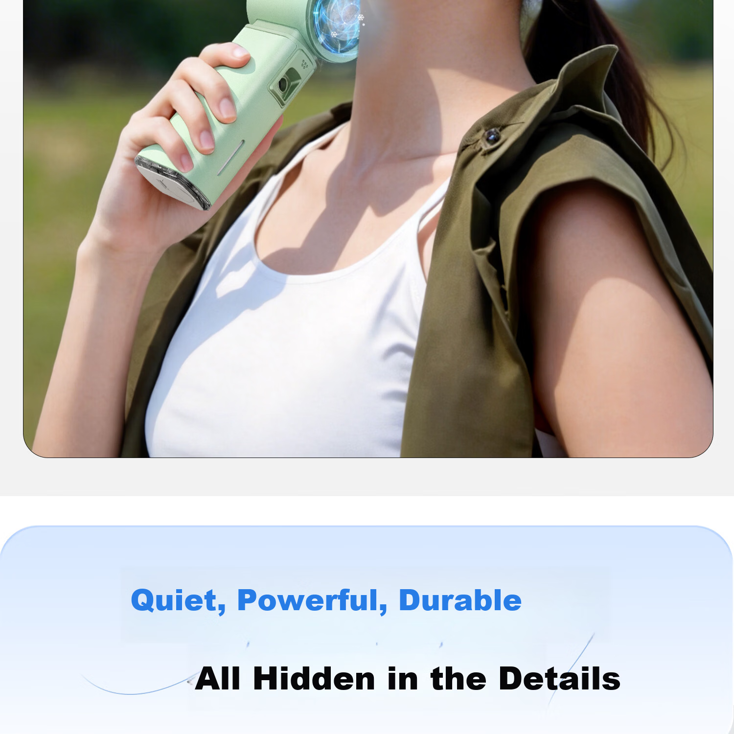 Yoobao Handheld Mini Fan, Semiconductor Cooling, Rechargeable, Long Battery Life, Quiet, Portable, for Summer Outdoor Camping, Student Cooling Device 10