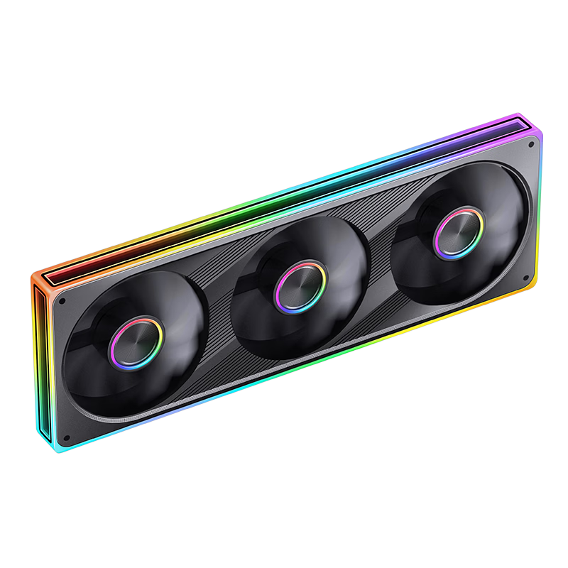 JONSBO ZE-360BR ARGB Black 12CM x3 Case Fans Reverse Blade (Four-Sided Thousand-Layer Mirror Full Light Effect / Motherboard Sync Lighting / PWM Male-Female Connector)