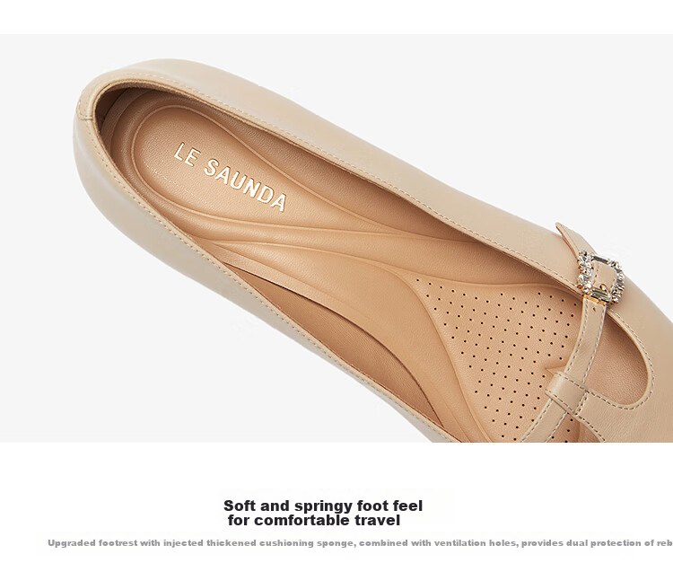 Laird Spring 2026 New Elegant Lambskin Chunky Heel Mary Jane Shoes for Women 7M41013 Bean White OWK38 5