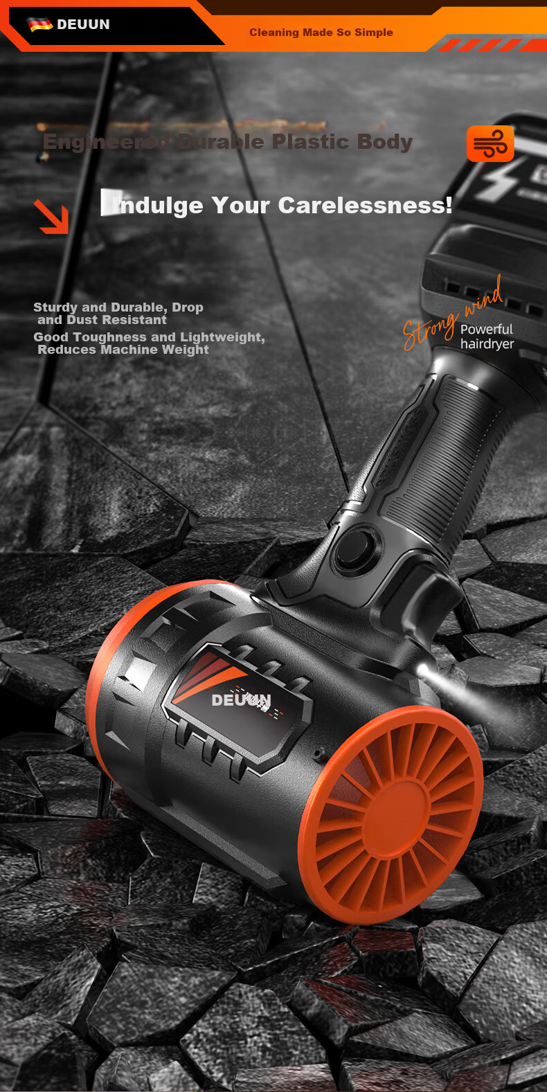 Deyun Handao High-Power Turbo Fan Strong Blower Lithium Battery Storm Gun Blower Dust and Snow Blower 12