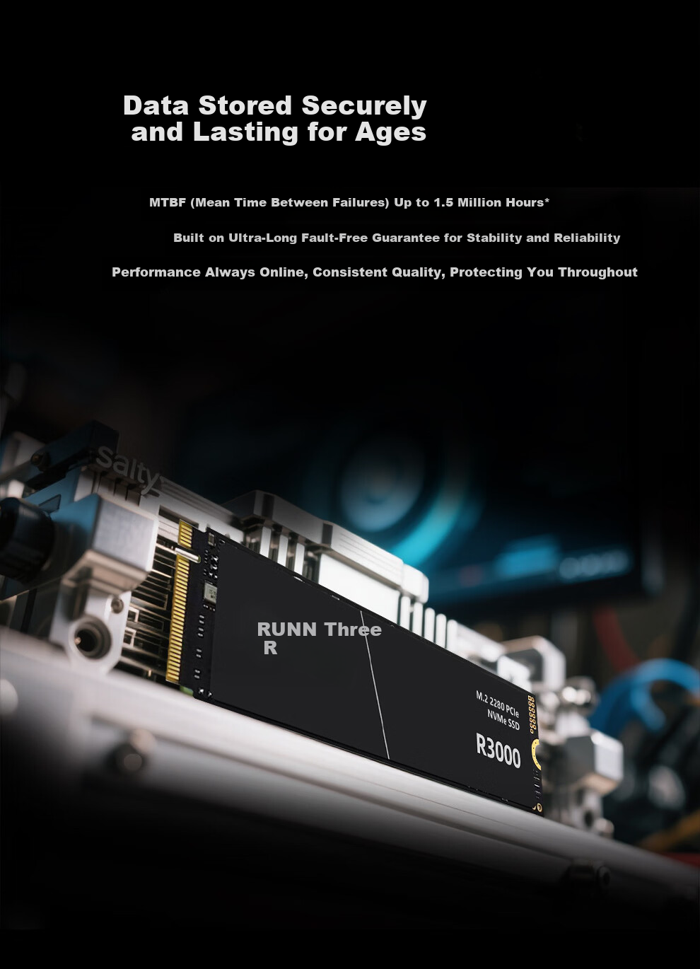 Runner 512GB SSD Solid State Drive M.2 Interface (NVMe Protocol) PCIe 3.0x4 R3000 Series Read Speed 3200MB/s 6