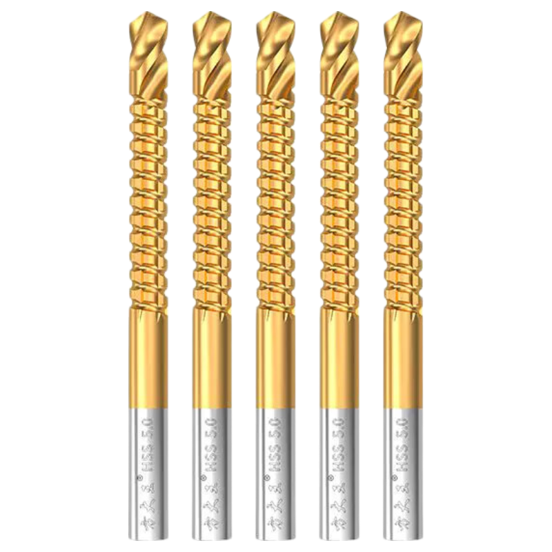 Fang Da Wang High-Speed Steel Saw Drill Combo Twist Woodworking Electric Drill Bit Metal Rotary Head Hole Punch Slotting Sawtooth Drill 5mm 5pcs