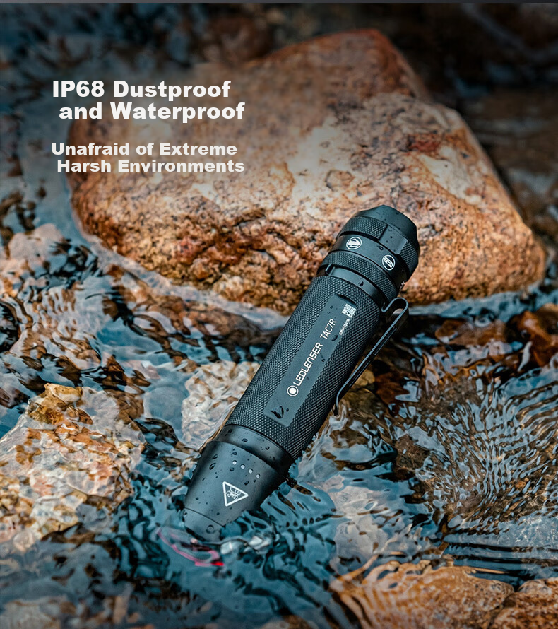 LED LENSER German High-Power Tactical Flashlight TAC7R Outdoor Lighting High Brightness Long Range Long Battery Life Patrol Duty 16