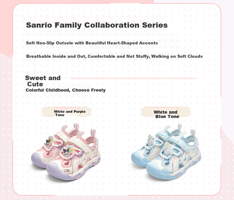 Balabala [Sanrio IP balaOne] Kids Sandals Girls Sports Shoes 2026 Summer New Beach Shoes 2