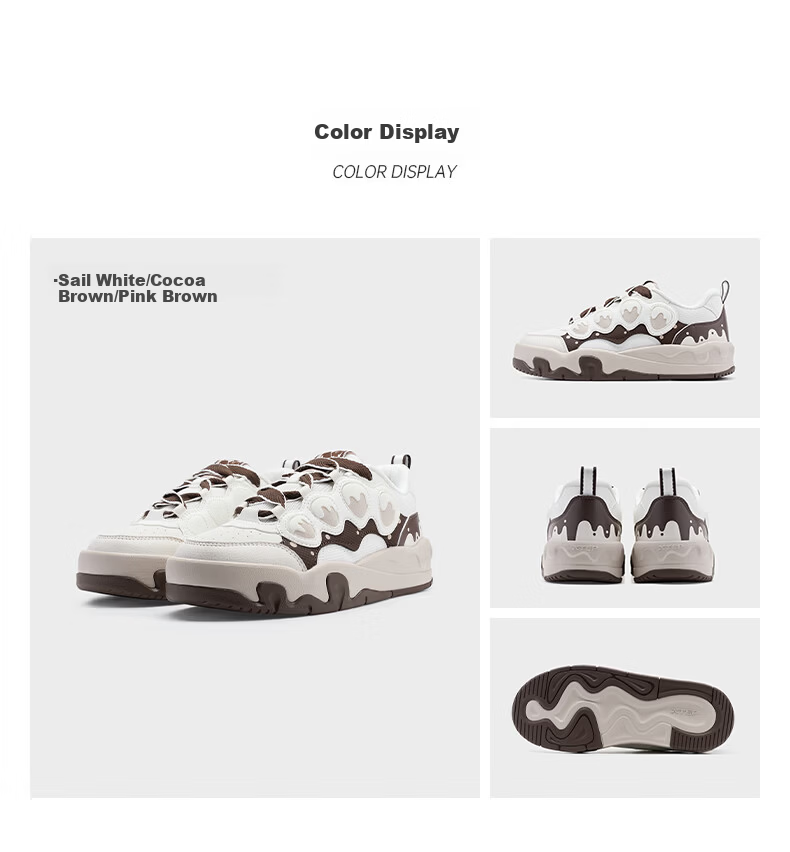 XTEP Cream Cocoa Women's Sneakers 2026 Summer New Thick Sole Height Increasing Casual Sports Shoes Authentic 8