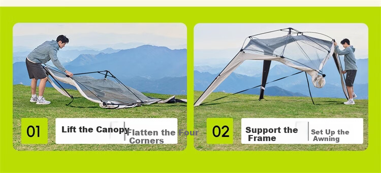 CAMEL Black Vinyl Integrated Quick-Open Dome Canopy Sunshade Door Curtain Outdoor Camping New Lazy Model 2025 4004 5