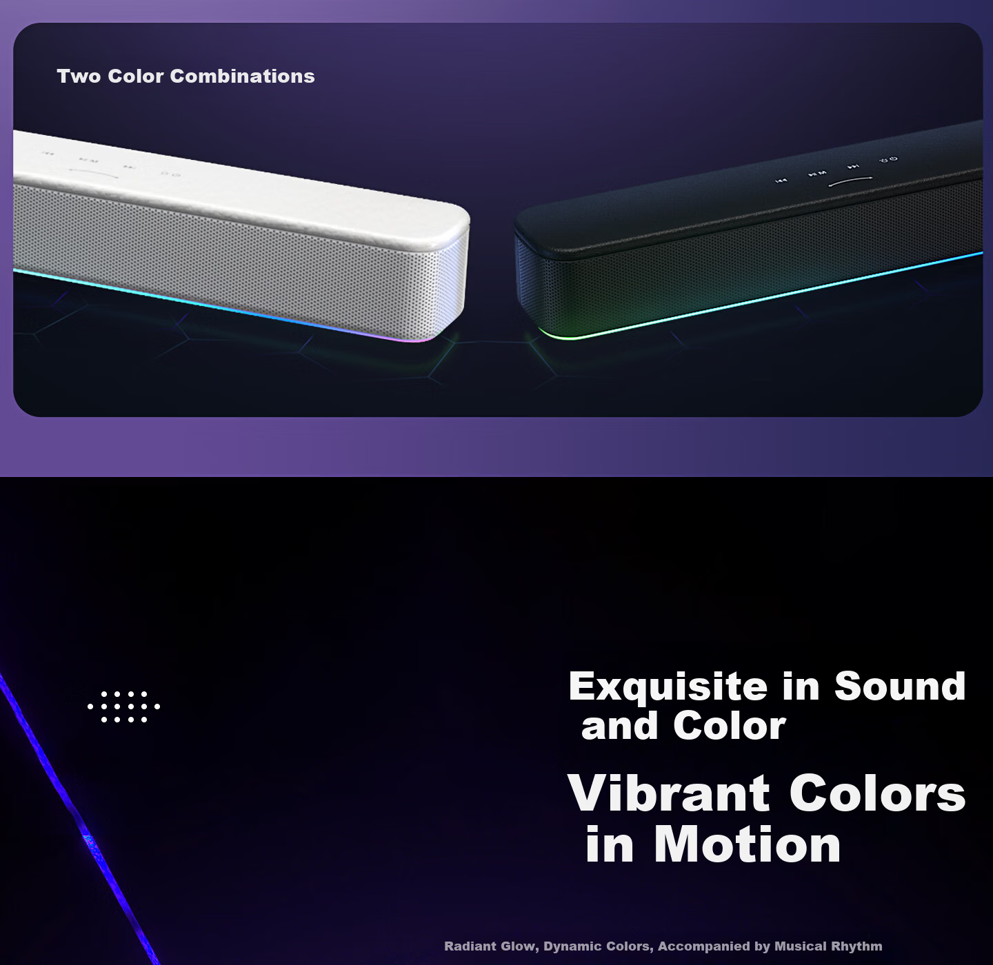 HP Konggu Bluetooth Wired Desktop Computer Subwoofer Touch RGB Gaming Soundbar Black 3