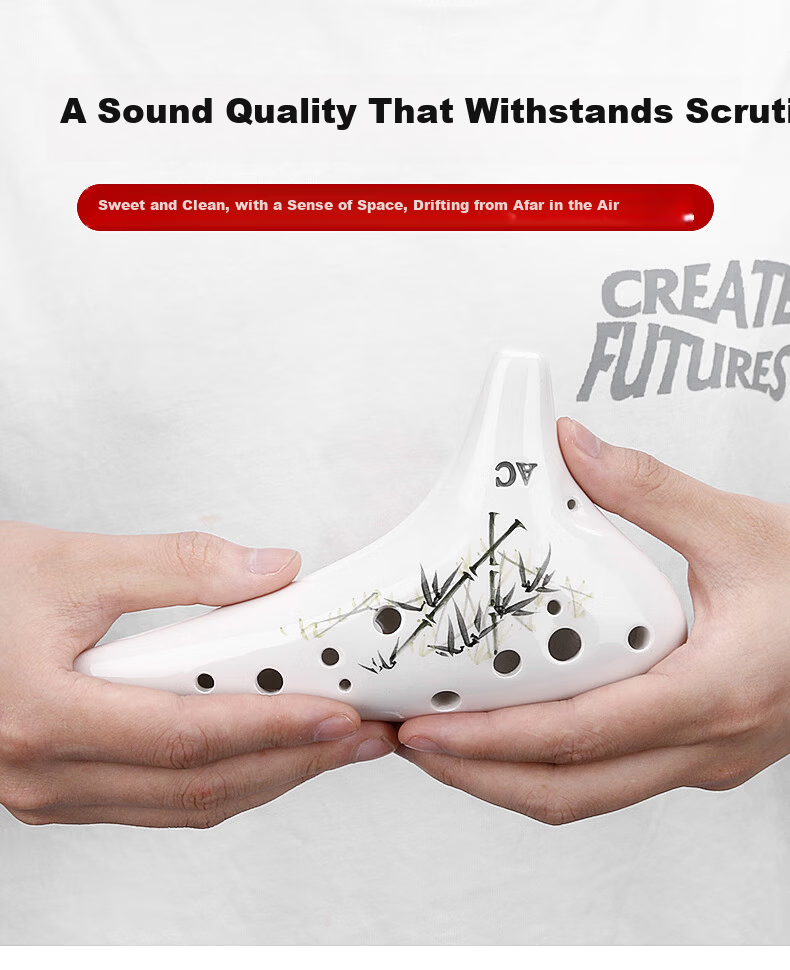 Fengya 12-Hole Ocarina Alto C Key Beginner Ceramic Ocarina Twelve-Hole AC Ocarina Zero-Basic Learning 3