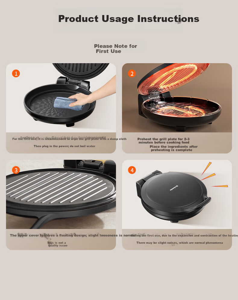 Joyoung Electric Griddle Sandwich Maker Breakfast Machine, Circular Steam Function, 25mm Deep Baking Tray, Double-Sided Heating Pancake Cooker, 1500W High Power Grill And Fryer GK180 18
