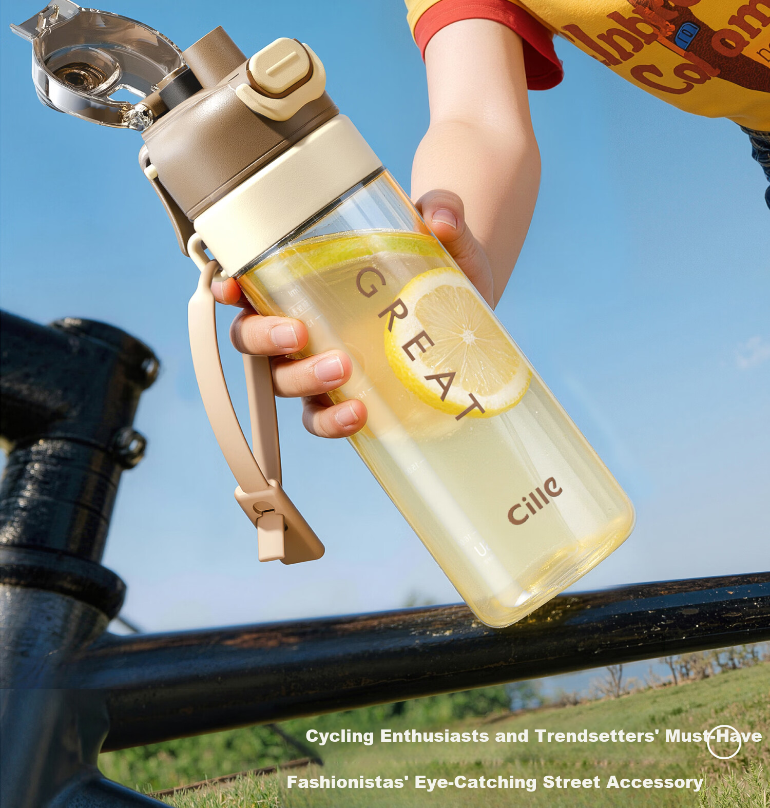 Cille Cooling Mist Hydration Bottle Summer Running Fitness Sports Water Bottle Outdoor Cycling Large Capacity Portable Hiking 22