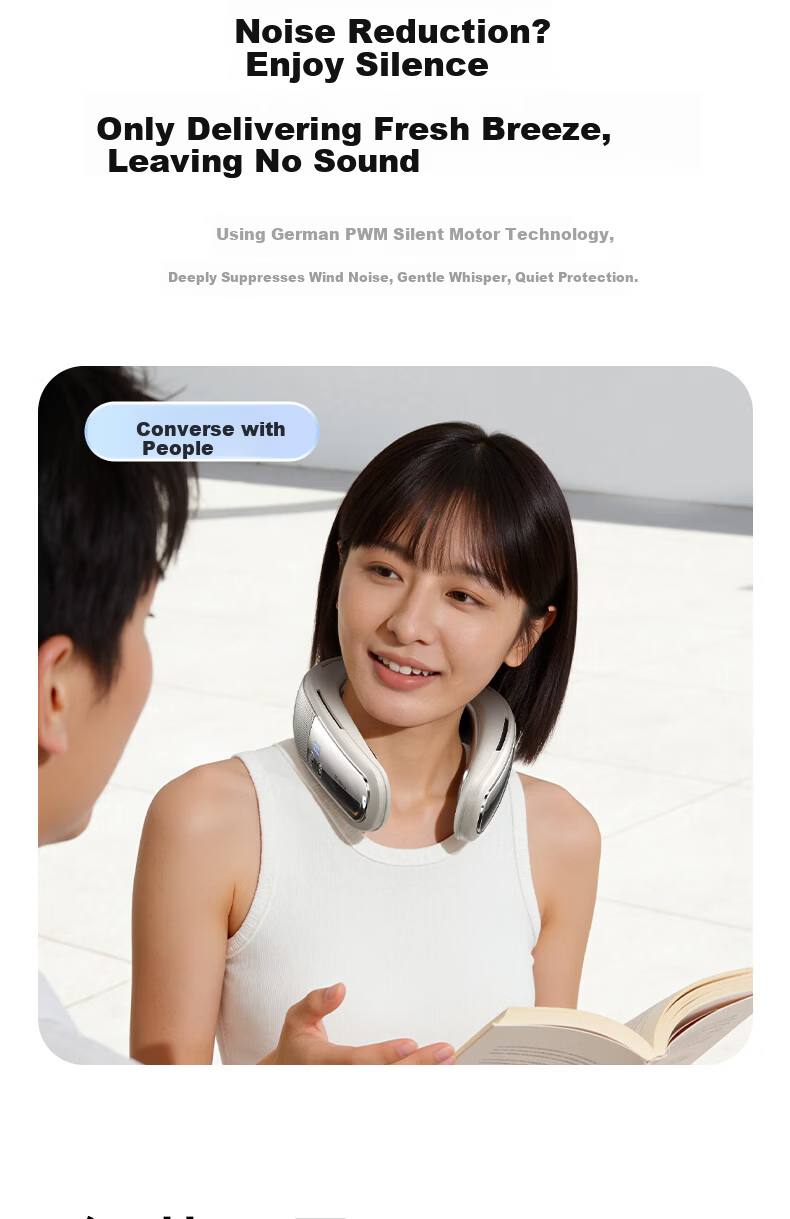 REMAX 2026 New AI Smart Control Neck Hanging Air Conditioner Cooling Fan Long Battery Life Portable Outdoor Wearable Neck Head Cooling Device Birthday Gift 10