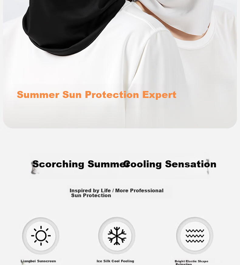 Li-Ning Unisex Sun Protection Face Mask UV Protection Ear-Hook Cycling Summer Ice Silk Mask Neck Gaiter Windproof Dustproof Scarf 2